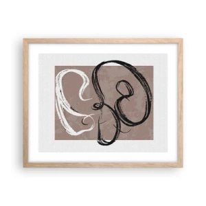 Plakat i ramme af lyst egetræ - Komposition - en søgen efter fuldstændighed - 50x40 cm