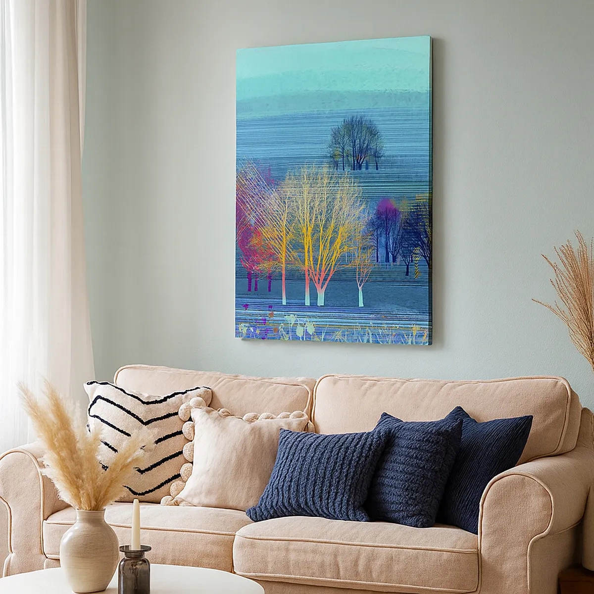 Lærredstryk - Billede på lærred - Et vidtstrakt landskab - 50x70 cm