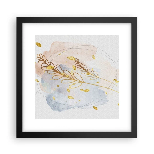 Plakat i sort ramme - En gylden eksplosion - 30x30 cm