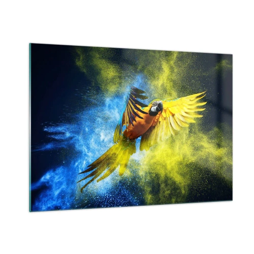 Billede på glas - I det blå-gyldne støv - 100x70 cm