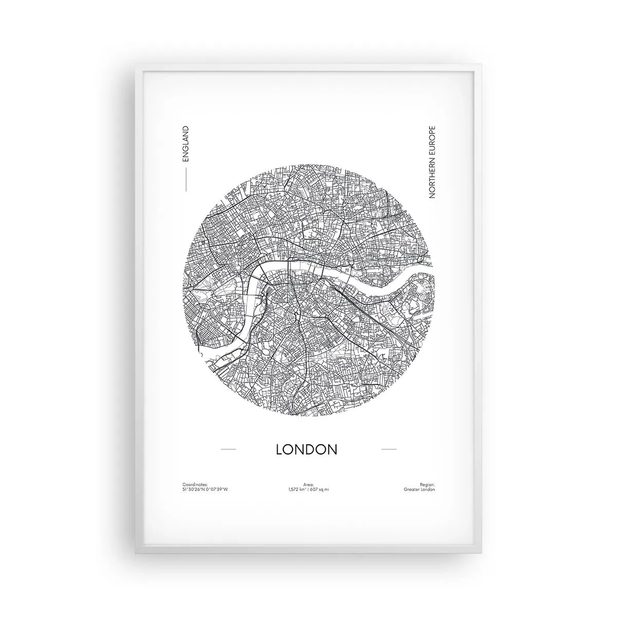 Plakat i hvid ramme - Londons anatomi - 70x100 cm