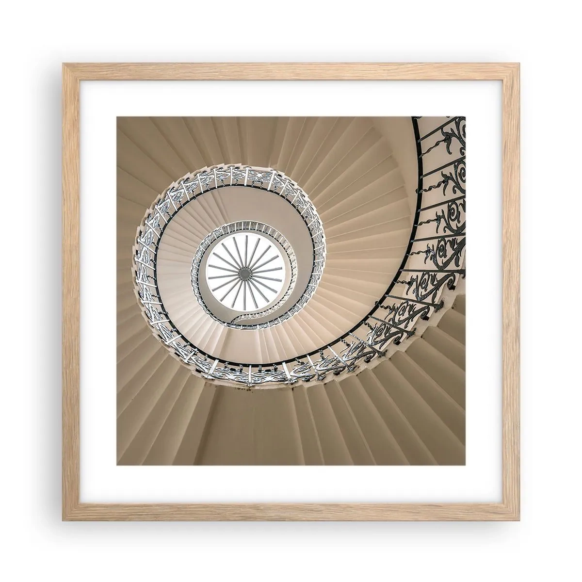 Plakat i ramme af lyst egetræ - I midten af en skal - 40x40 cm