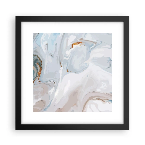 Plakat i sort ramme - Hvid opløftet - 30x30 cm