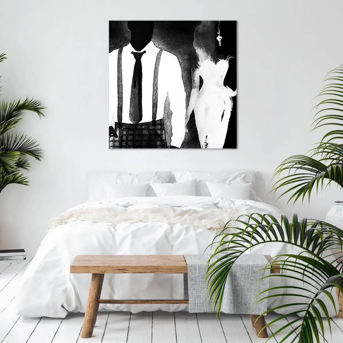 Lærredstryk - Billede på lærred - I en noir-atmosfære - 70x70 cm