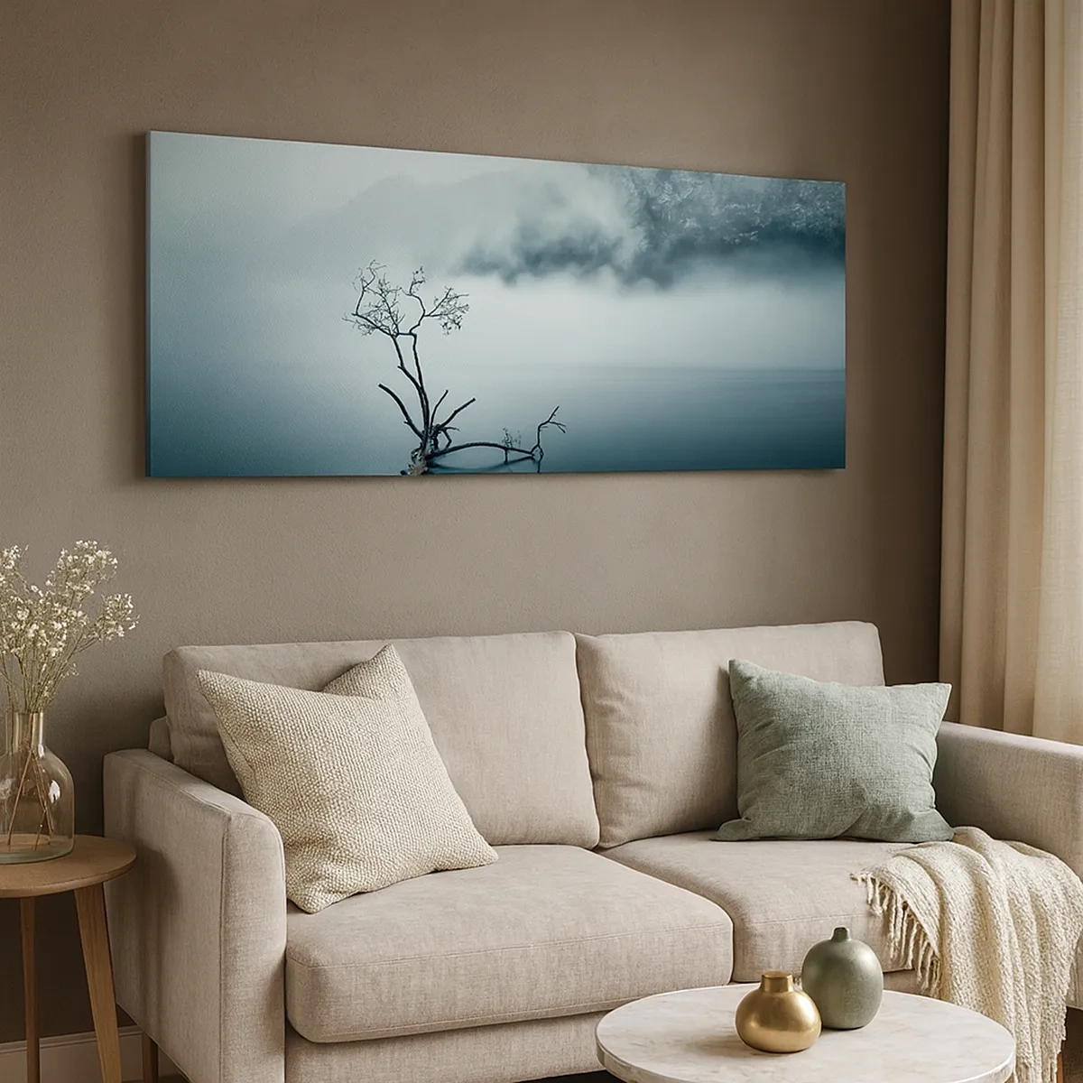 Lærredstryk - Billede på lærred - Ud af vand og tåge - 30x30 cm