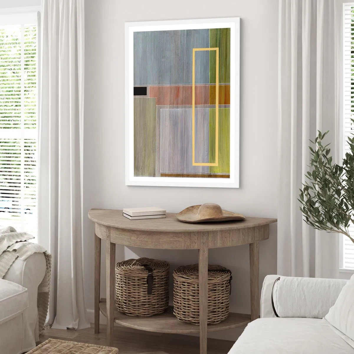 Plakat i hvid ramme - Lige og rolig - 50x70 cm