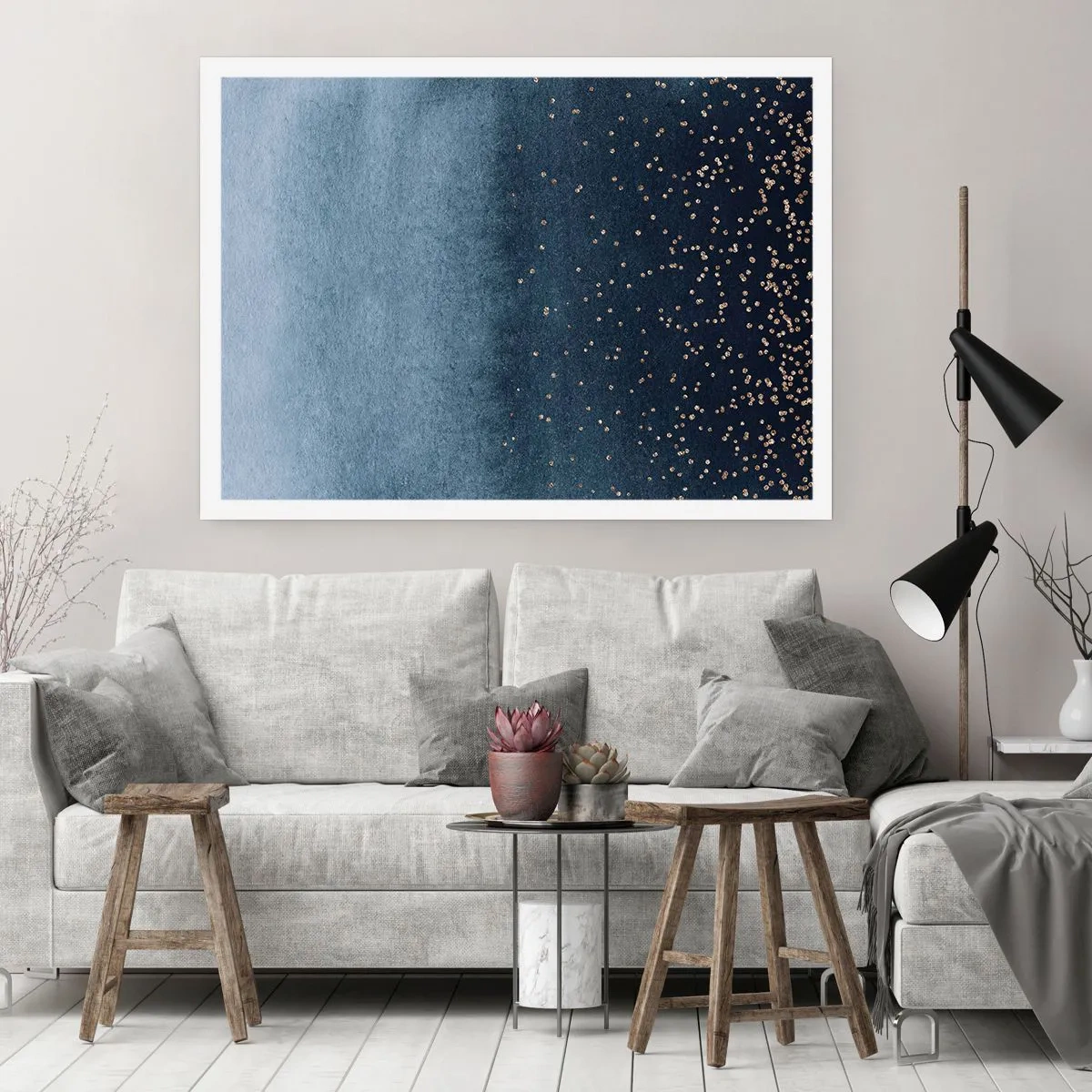 Plakat - Sammensætning - blå faser - 70x50 cm