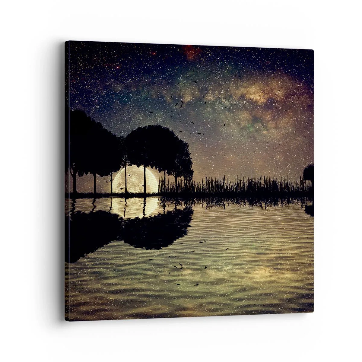 Lærredstryk - Billede på lærred - En nat på kanten af verden - 40x40 cm