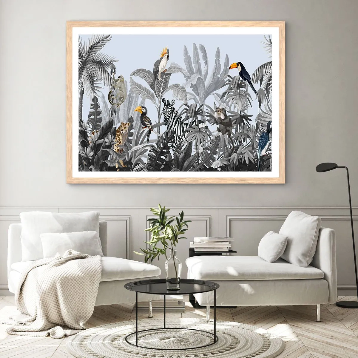 Plakat i ramme af lyst egetræ - En afrikansk fabel - 91x61 cm