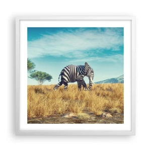 Plakat i hvid ramme - Grå er ikke længere på mode - 50x50 cm