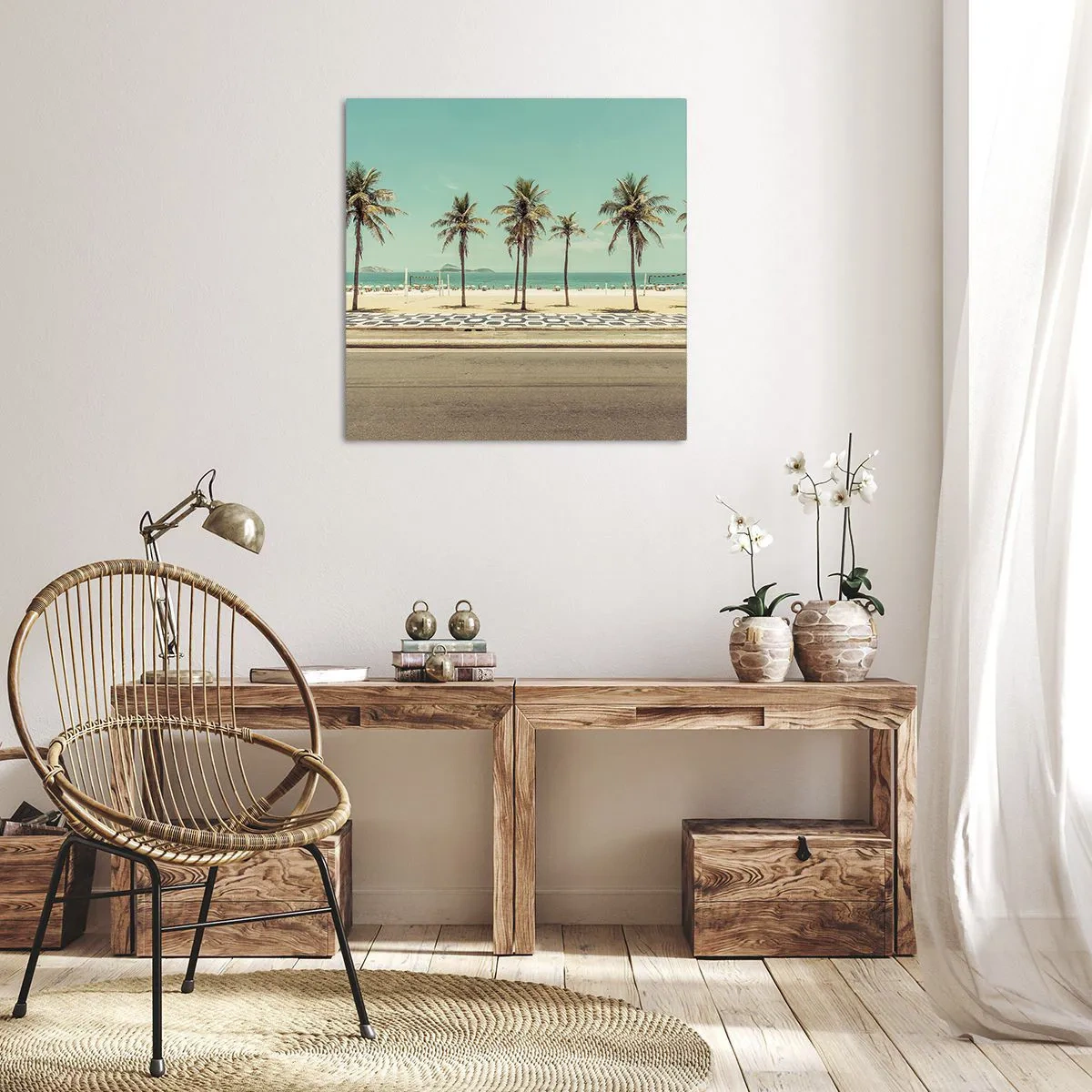 Lærredstryk - Billede på lærred - På stranden - 30x30 cm