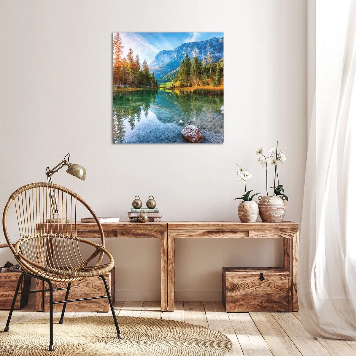 Lærredstryk - Billede på lærred - Efterårets blidhed - 40x40 cm