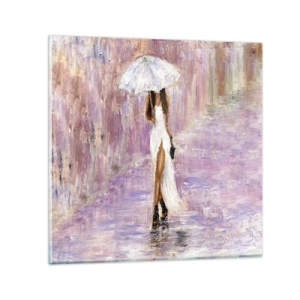 Billede på glas - I den syrenrøde regn - 50x50 cm