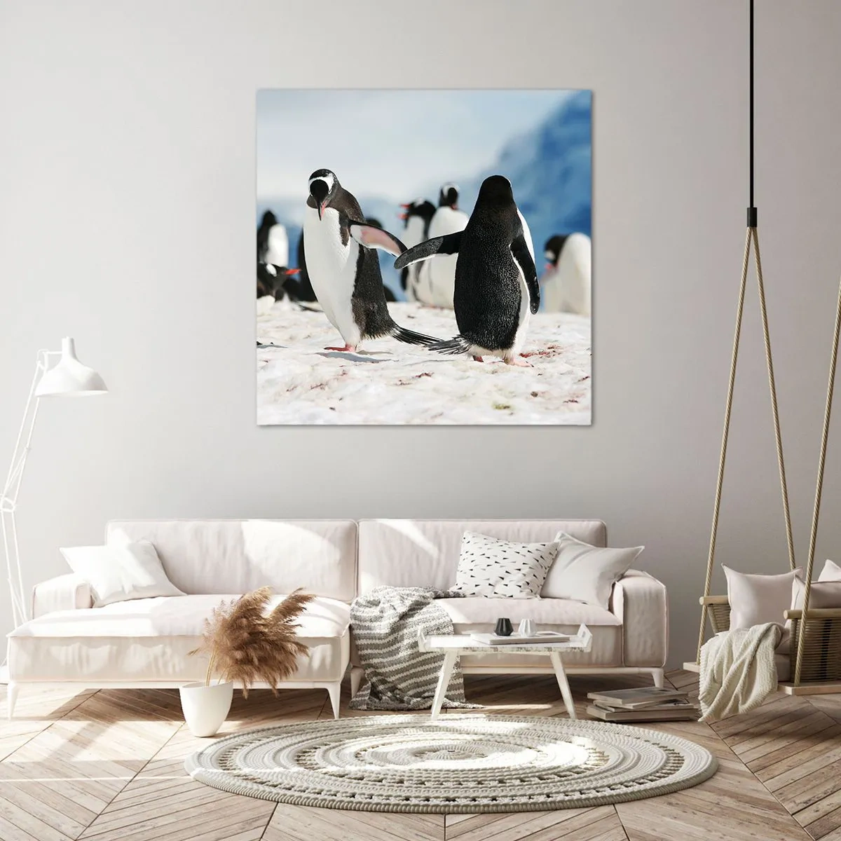 Lærredstryk - Billede på lærred - Danser i sneen - 60x60 cm