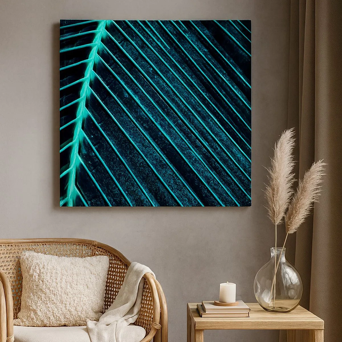 Lærredstryk - Billede på lærred - Tekstur af grønt - 30x30 cm