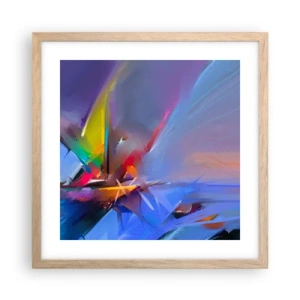 Plakat i ramme af lyst egetræ - Propeller som en fugl - 40x40 cm