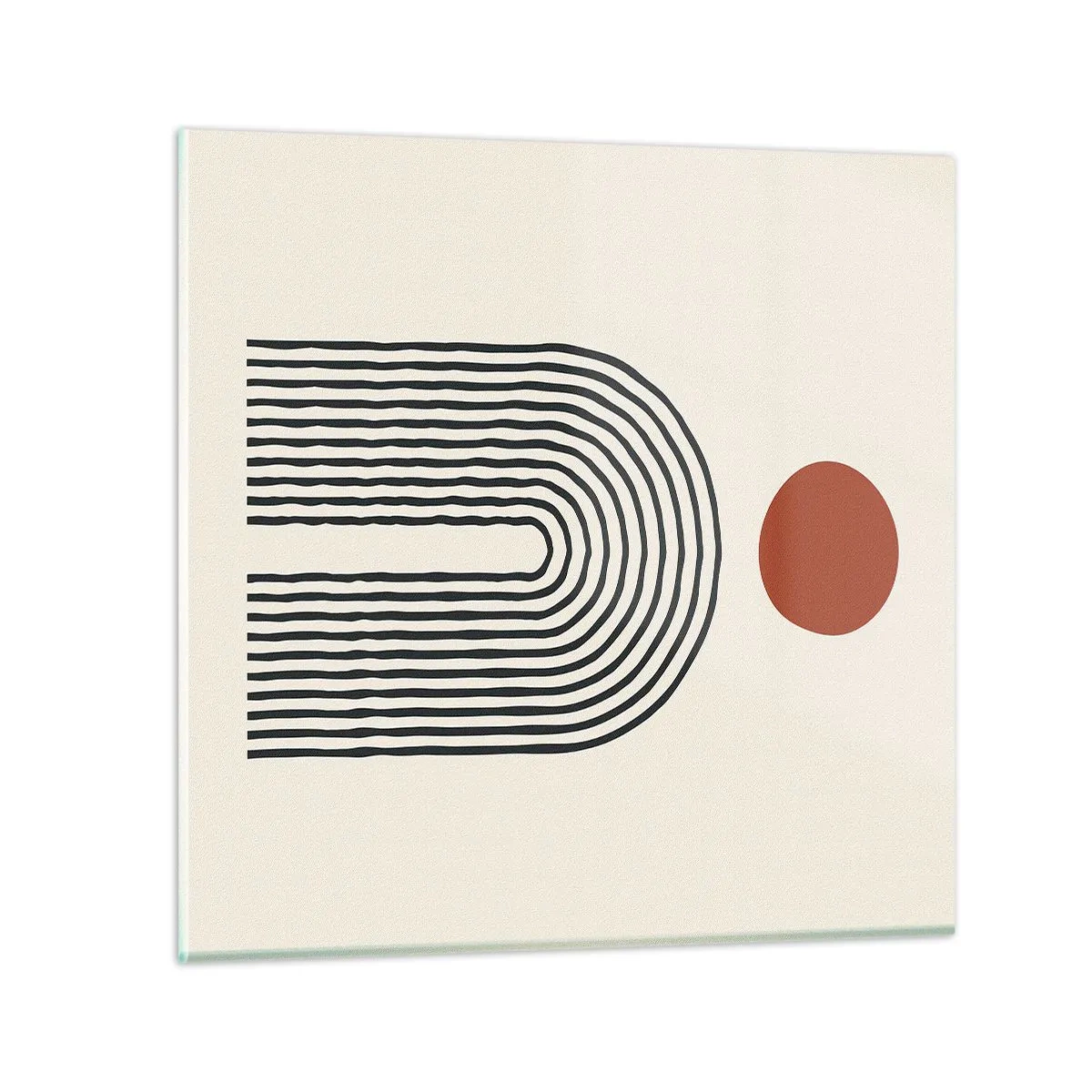 Billede på glas - Magnetisme af former og farver - 30x30 cm