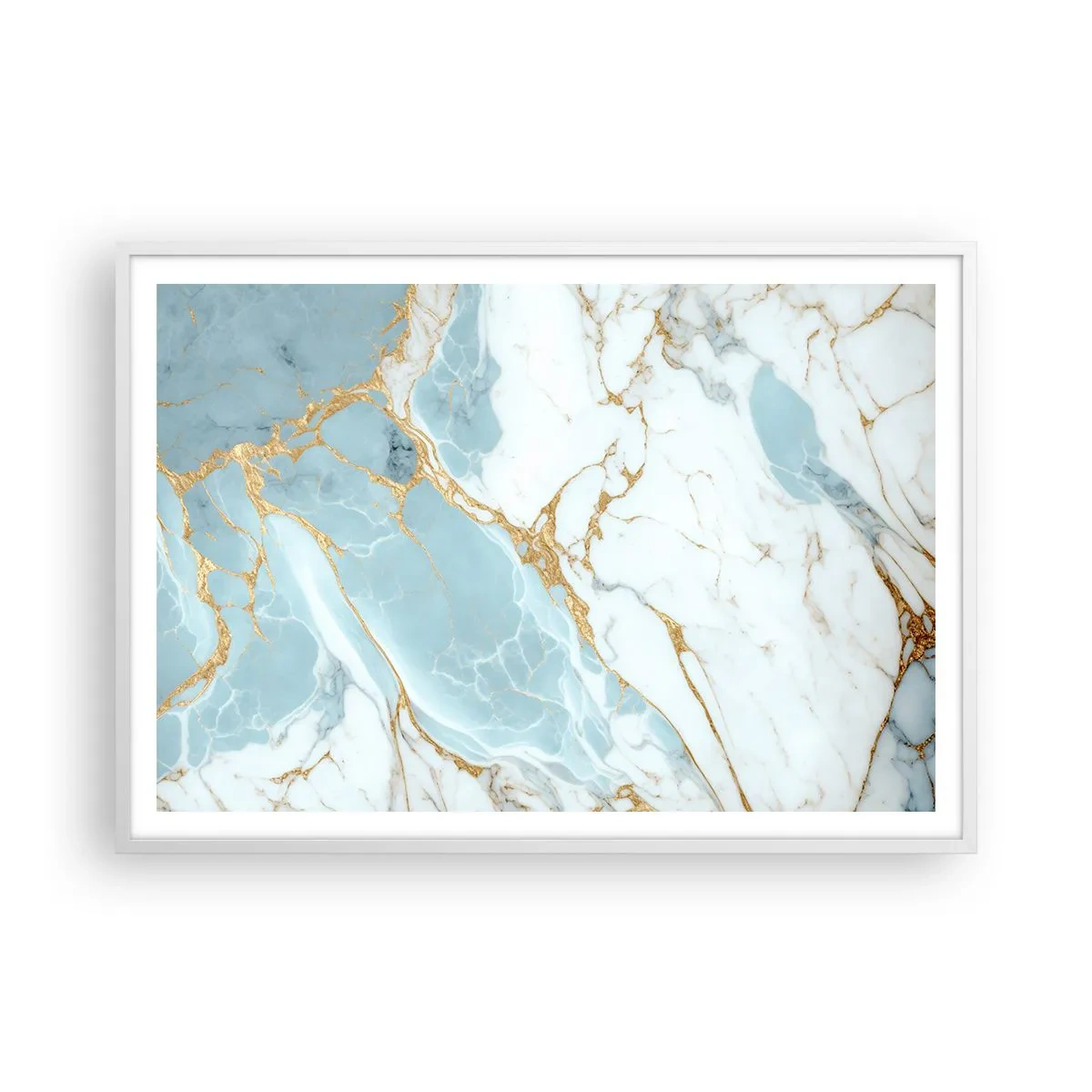 Plakat i hvid ramme - Rigdom af sten - 100x70 cm