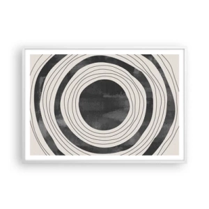 Plakat i hvid ramme - Lige til det punkt - 100x70 cm