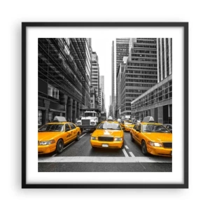 Plakat i sort ramme - Det er os, der farver byen - 50x50 cm
