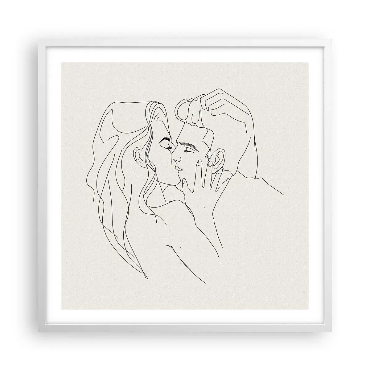 Plakat i hvid ramme - Forviklet i følelser - 60x60 cm