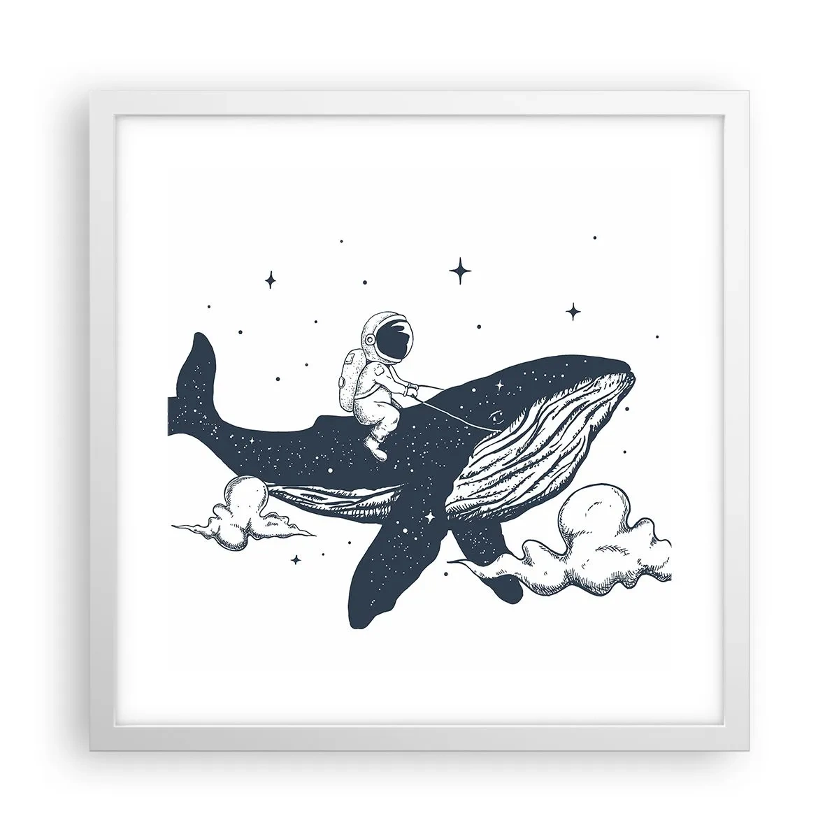 Plakat i hvid ramme - Et kosmisk eventyr - 40x40 cm