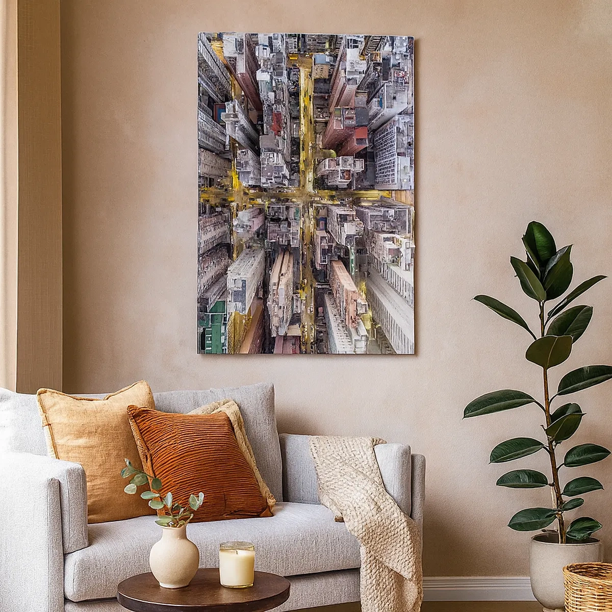 Lærredstryk - Billede på lærred - Hilsner fra Hong Kong - 50x70 cm