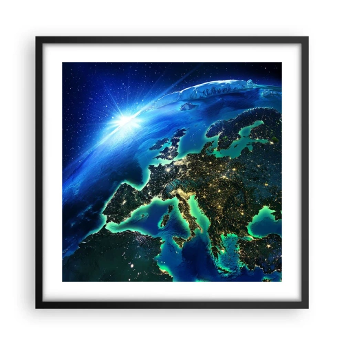 Plakat i sort ramme - Et funklende Europa - 50x50 cm