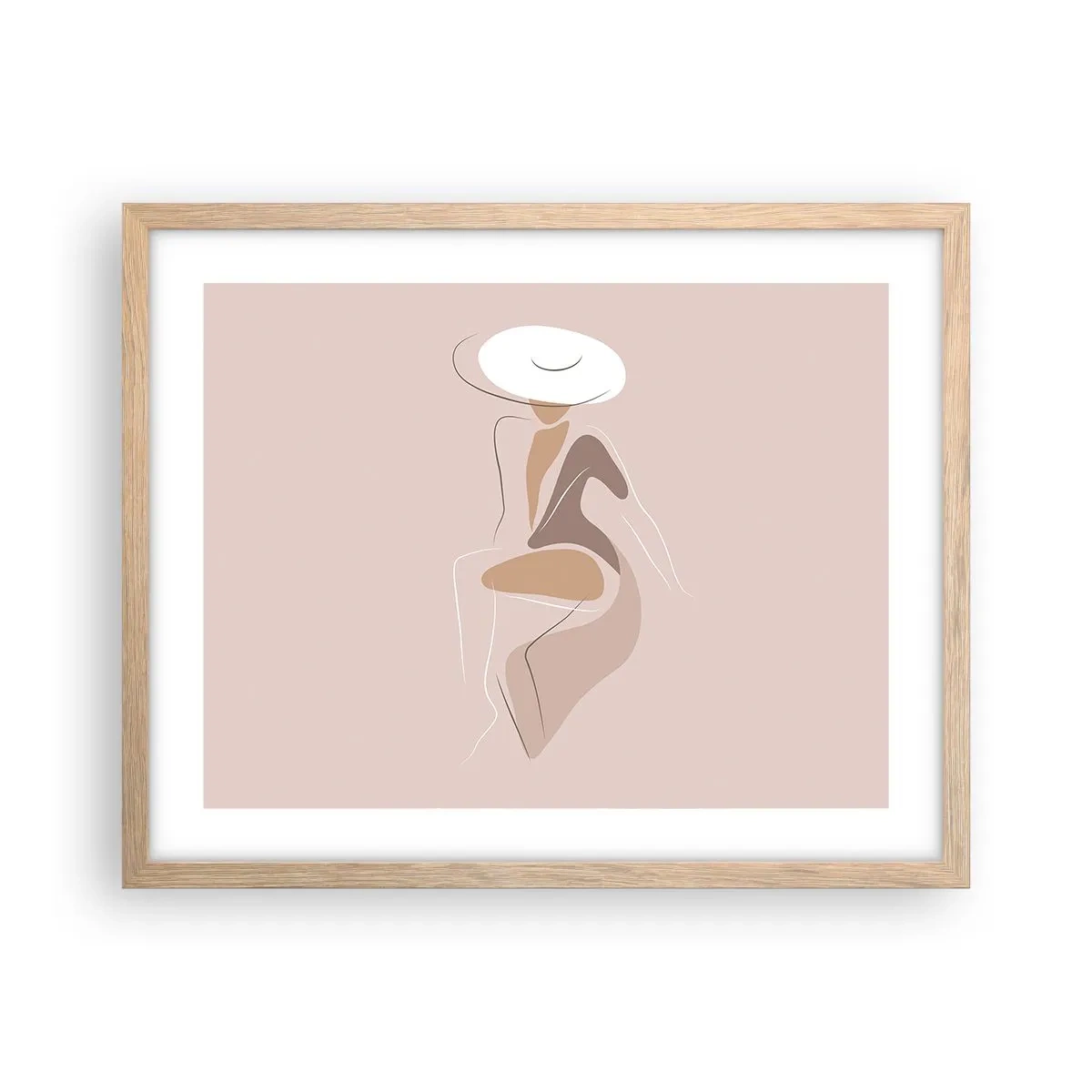 Plakat i ramme af lyst egetræ - En dame, der skal være - 50x40 cm