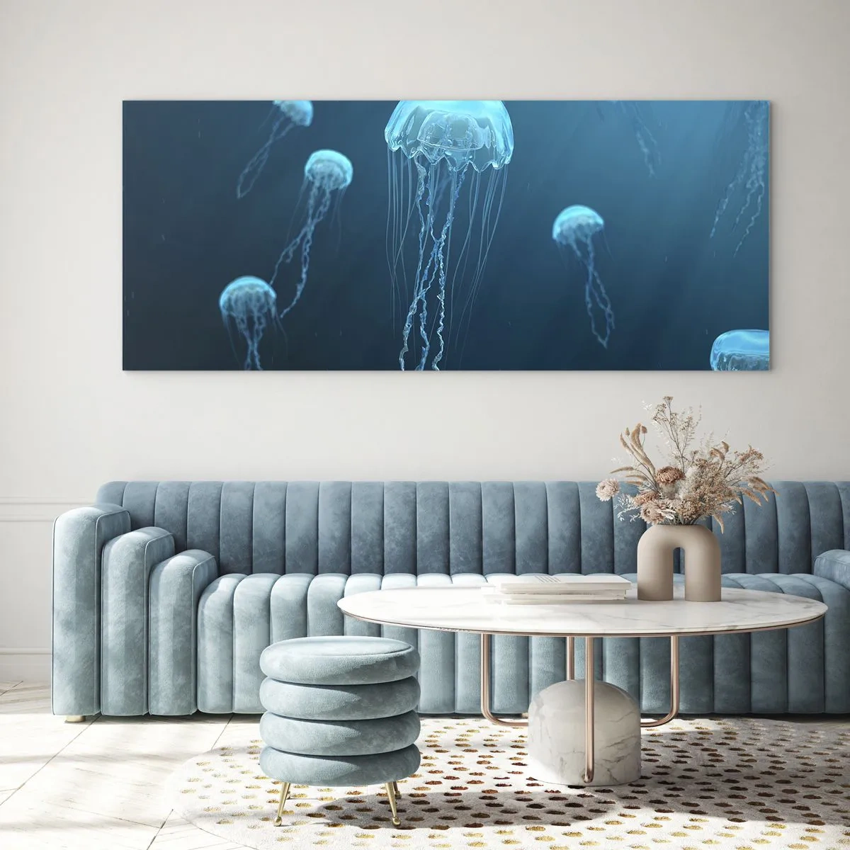 Billede på glas - Havets dans - 100x40 cm