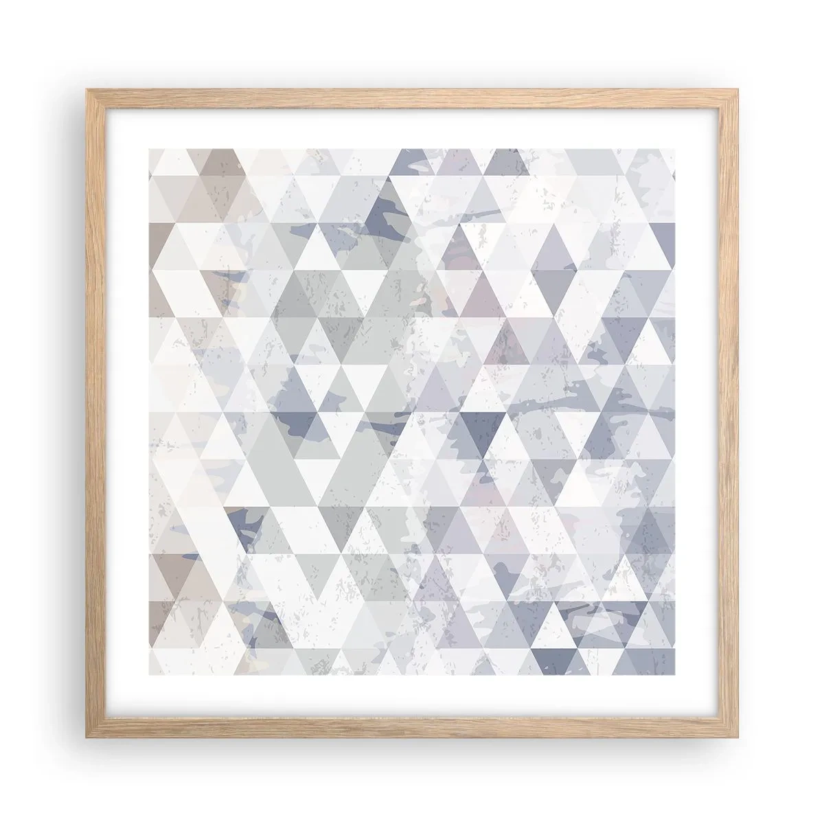 Plakat i ramme af lyst egetræ - I takt på tre - 50x50 cm