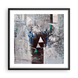 Plakat i sort ramme - Overordnet rækkefølge af trekanter - 50x50 cm