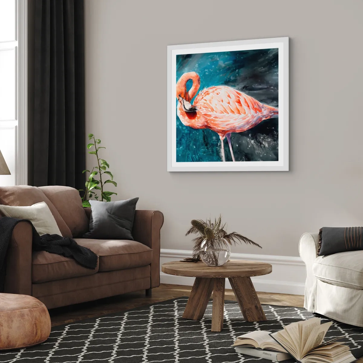 Plakat i hvid ramme - Dekorativ af natur - 40x40 cm