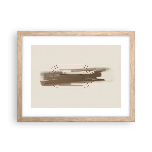 Plakat i ramme af lyst egetræ - Et pust af gråvejr - 40x30 cm