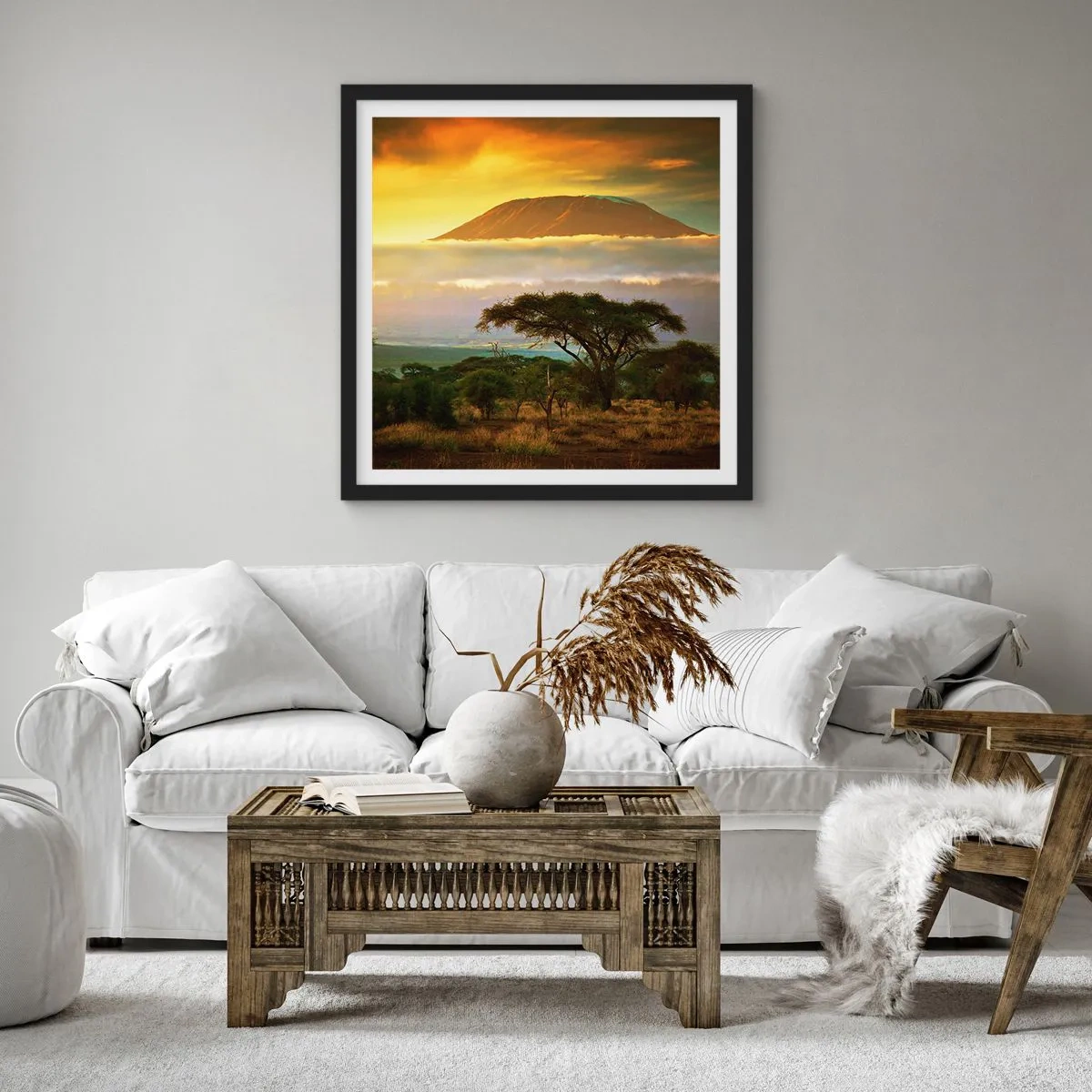 Plakat i sort ramme - En rejsendes drøm - 40x40 cm