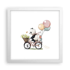 Plakat i hvid ramme - Glædelig dag - 30x30 cm