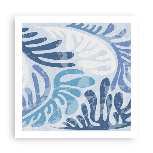 Plakat - Blå bregner - 60x60 cm