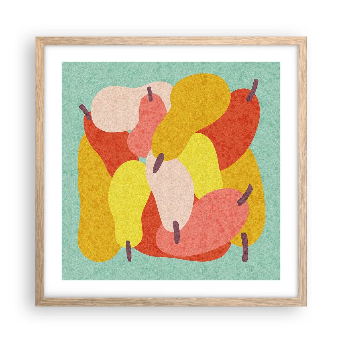 Plakat i ramme af lyst egetræ - Smag på sommersolen - 50x50 cm