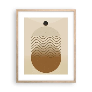 Plakat i ramme af lyst egetræ - Om geometriske figurers oprindelse - 40x50 cm