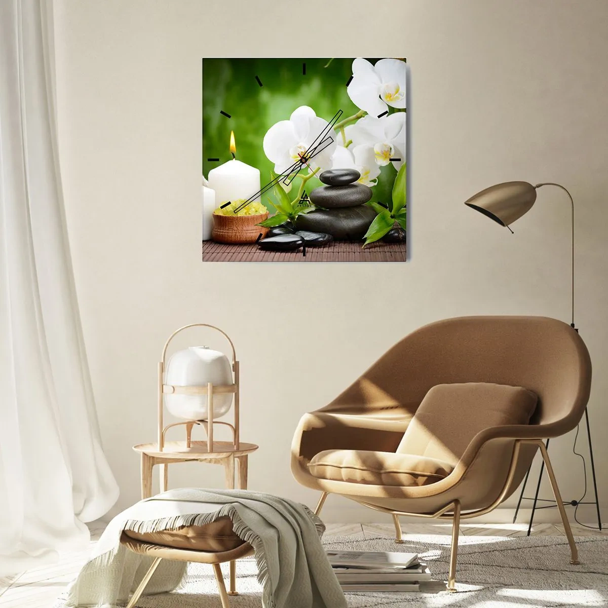 Vægur, Uret - Duftende, blomstret, delikat touch - 40x40 cm