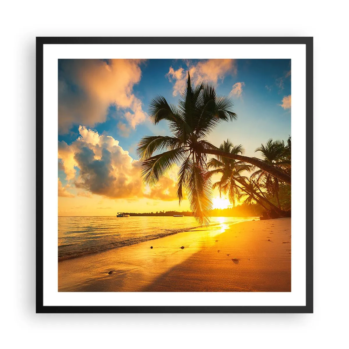 Plakat i sort ramme - Caribisk drøm - 60x60 cm