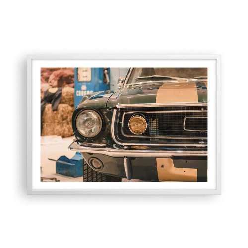 Plakat i hvid ramme - Møde med en legende - 70x50 cm