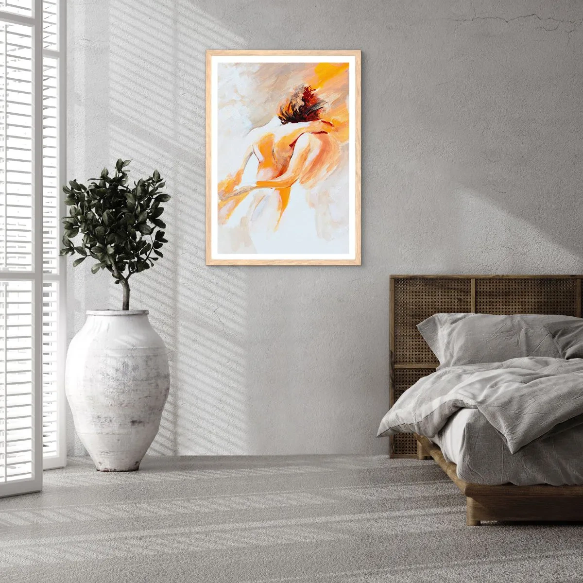 Plakat i ramme af lyst egetræ - I himlen af nærhed - 70x100 cm