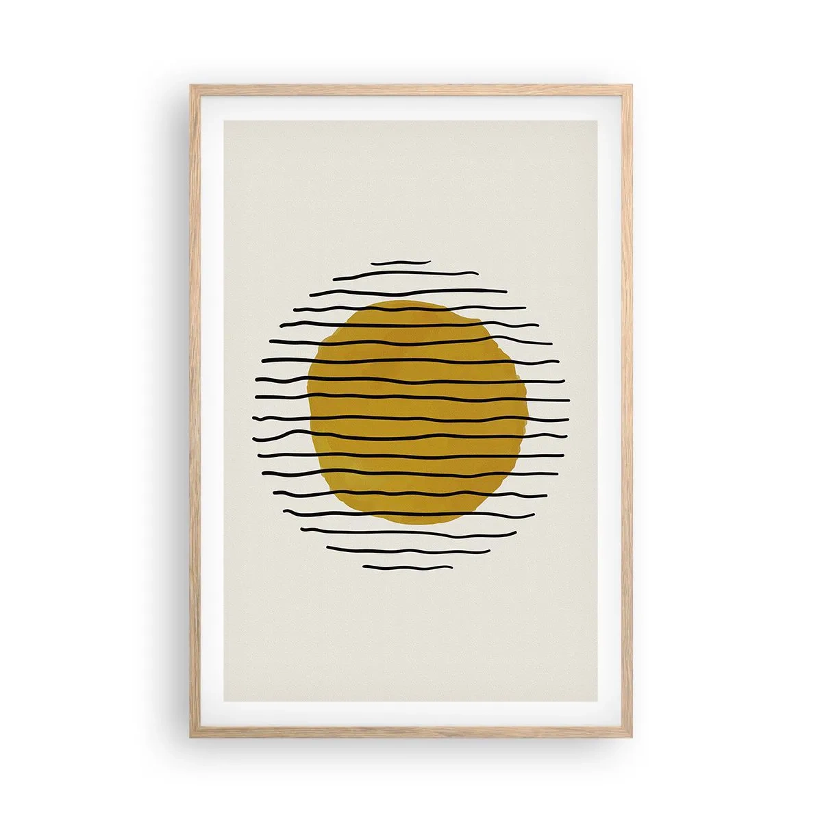 Plakat i ramme af lyst egetræ - Abstraktion, der skælver af varme - 61x91 cm