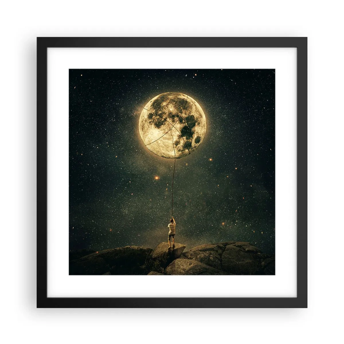 Plakat i sort ramme - En, der stjal månen - 40x40 cm