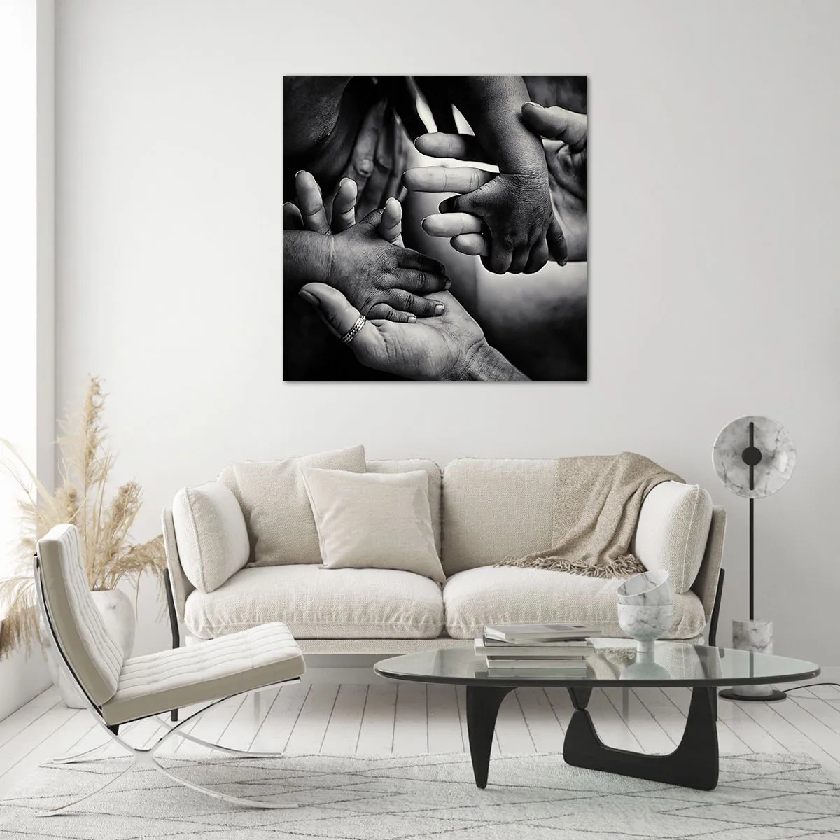 Billede på glas - At være menneske - 70x70 cm