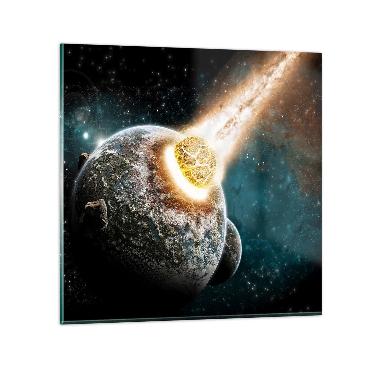 Billede på glas - Udslettelse eller fødsel? - 60x60 cm