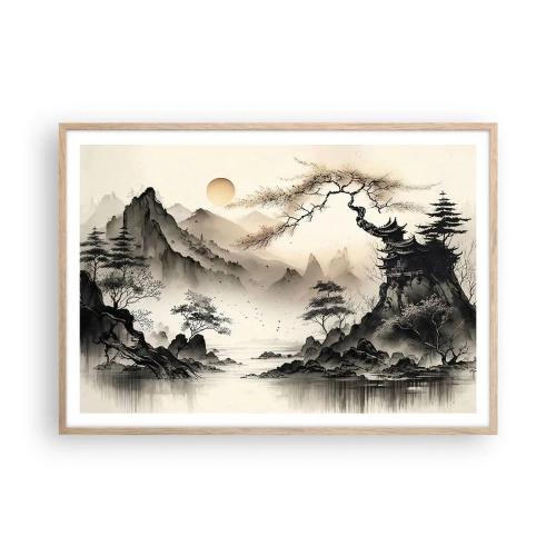 Plakat i ramme af lyst egetræ - Orientens unikke charme - 100x70 cm