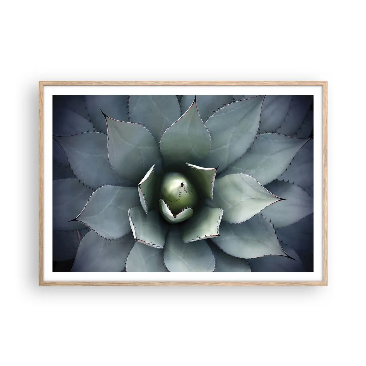 Plakat i ramme af lyst egetræ - Lokkemad og advarsler - 100x70 cm