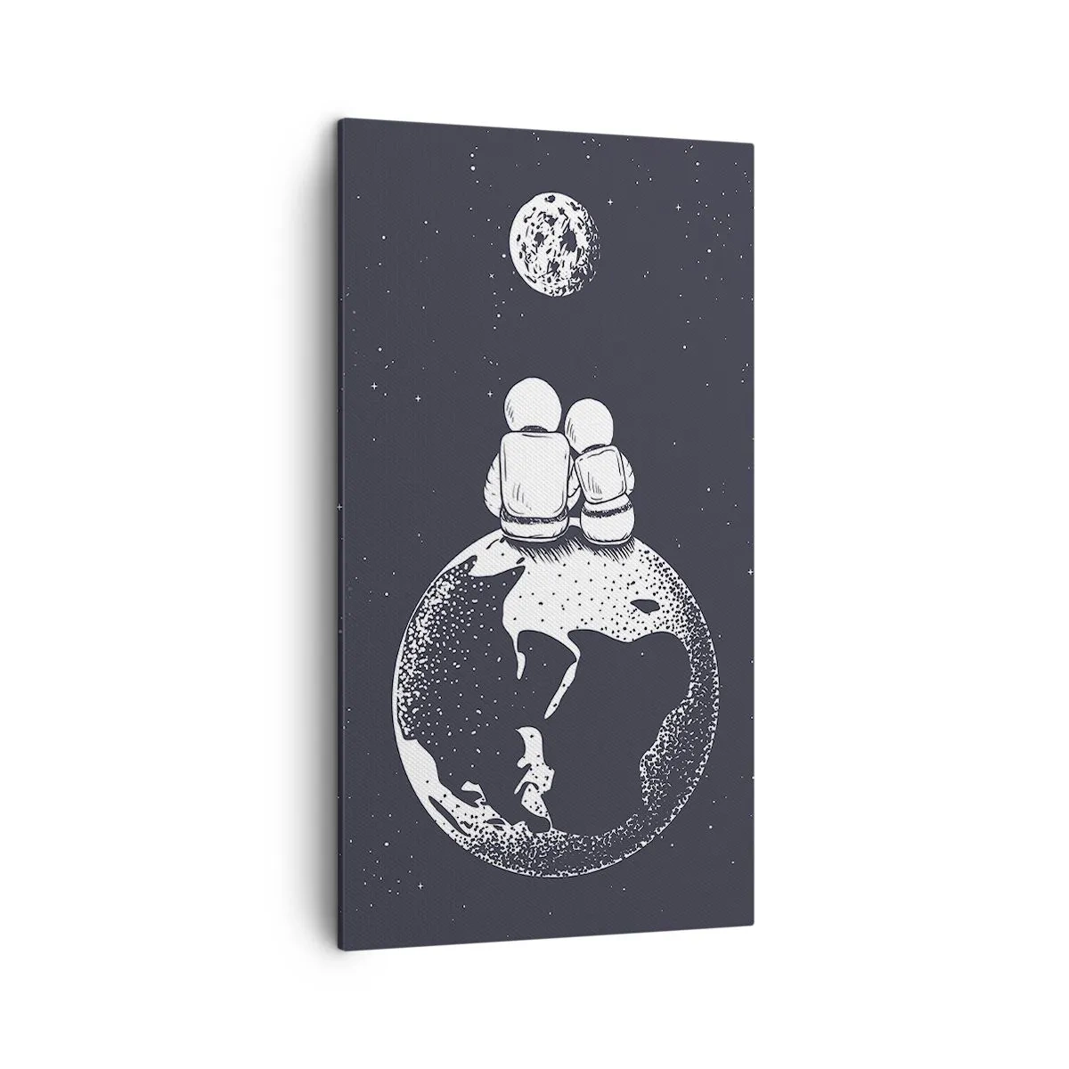 Lærredstryk - Billede på lærred - En kosmisk kærlighedshistorie - 45x80 cm